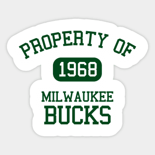 Property of Milwaukee Bucks Sticker